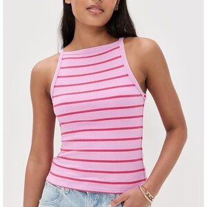 We The Free Pink Striped Tank